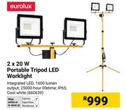 Eurolux 2 x 20W Portable Tripod LED Worklight