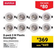 Eurolux 8 Pack 5W Plastic Downlights White