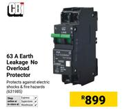 CBI 63A Earth Leakage No Overload Protector