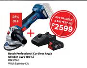 Bosch Professional Cordless Angle Grinder GWS 180-Li 81491148 Plus With Battery Kit