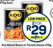 Koo Baked Beans In Tomato Sauce-For 2 x 410g