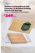 Mainstays Bamboo Cutting Board With Colander Or Bamboo Cutting Board With Storage-Each