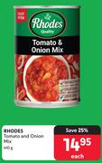 Rhodes Tomato & Onion Mix-410g Each