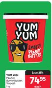 Yum Yum Peanut Butter Bucket Smooth-1Kg Each