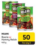 Miami Boerie Or Hammy Relish-For Any 3 x 450g