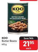 Koo Butter Beans-410g Each