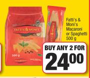 Fatti's & Moni's Macaroni Or Spaghetti-For Any 2 x 500g