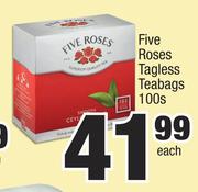 Five Roses Tagless Teabags-100's Pack 