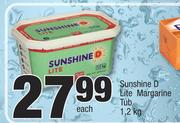 Sunshine D Lite Margarine Tub-1.2Kg Each