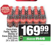 Coca-Cola, Fanta, Sprite, Stoney Or Coca-Cola Zero Sof Drink-24 x 300ml Per Pack