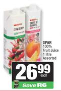 Spar 100% Fruit Juice Assorted-1Ltr Each