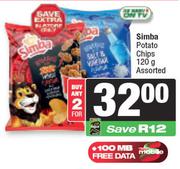 Simba Potato Chips Assorted-For Any 2 x 120gm