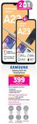 2 x Samsung Galaxy A23 4G Smartphone- On 1GB Red Top Up Core More Data + Promo 70 PM