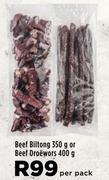 Beef Biltong 350g Or Beef Droewors 400g-Per Pack