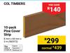Col Timbers 10 Pack Pine Cover Strip 8mm x 44mm x 3m (582972)