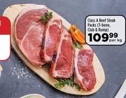 Class A Beef Steak Packs (T-Bone, Club & Rump)-Per kg