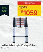 Ladder Telescopic 10 Steps 3.2m