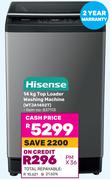Hisense 14Kg Top Loader Washing Machine WTJA1402T