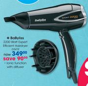 BaByliss 2200 Watt Expert Efficient Hairdryer D341E