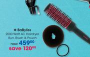 BaByliss 2000 Watt AC Hairdryer, Bun, Brush & Pouch