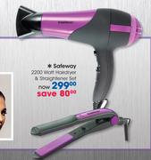 Safeway 2200 Watt Hairdryer & Straightener Set