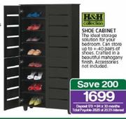 H&H Collection Shoe Cabinet