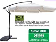 H&H Collection Foldable Cantilever Alu Umbrella