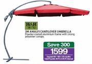 H&H Collection 3m Amalfi Cantilever Umbrella