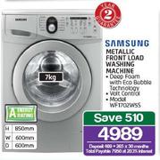 Samsung 7kg Metallic Front Load Washing Machine WF1702W5S