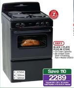 Defy Black 3 Plate Plug In Stove DSS513