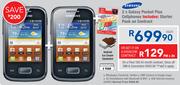 2x Samsung Galaxy Pocket Plus Cellphones-On A Flexi 100