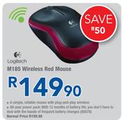 Logitech M185 Wireless Red Mouse