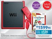 Wii Mini Red Console+ Nintendo Select Mario Kart Game