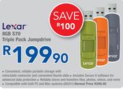 Lexar 8GB S70 Triple Pack Jumpdrive