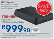 Toshiba Stor.E 2.5" 1TB External Hard Drive