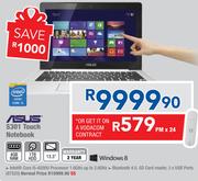 Asus S301 Touch Notebook-On A Vodacom Contract