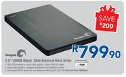 Seagate 2.5" 500GB Black Slim External Hard Drive