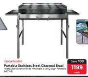 Megamaster Portable Stainless Steel Charcoal Braai