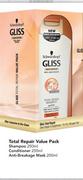 Total Repair Value Pack Shampoo-250ml + Conditioner-250ml + Anti-Breakage Mask-200ml