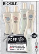 Biosilk Shampoo and A Conditioner 350ml-Each + Free Silk Therapy 50ml