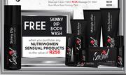 Nutri Sensual Sultry Seduction Massage Cream-150ml Plus Massage Oil-50ml + Free Skinny Dip Body Wash