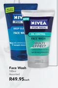 Nivea For Men Face Wash Assorted-100ml Each