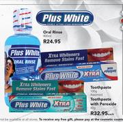 Plus White Toothpaste-100g & Plus White Toothpaste with Peroxide-60g Each
