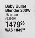 Nutribullet 200W 18 Piece Baby Bullet Blender