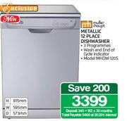 Muller & Haupt Metallic 12 Place Dishwasher MHDW-120S