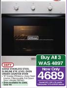 Defy 600mm Stainless Steel Slimline Eye Level Oven Under Counter Oven DB0461