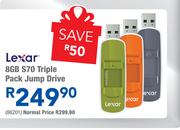Lexar 8GB S70 Triple Pack Jump Drive