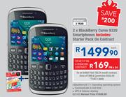 2xBlackberry Curve 9320 Smartphones-On A Initial Flexi 100