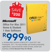 Microsoft Office For Mac 2011 Home & Student 1 User Software