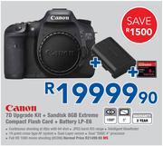 Canon 7D Upgrade Kit + Sandisk 8GB Extreme Compact Flash Card + Battery LP-E6